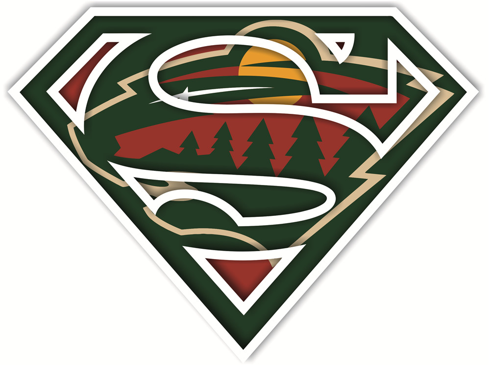 Minnesota Wild superman logos iron on heat transfer